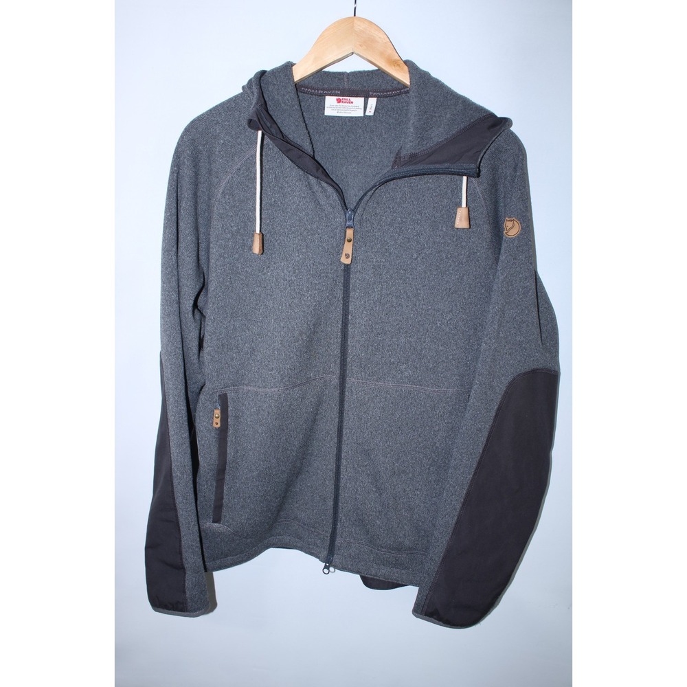 Fjallraven Men's Medium Gray Full Zip Övik Fleece Hoodie